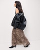 image 1 of F&F Mesh Leopard Print Midi Skirt in Multi Brown