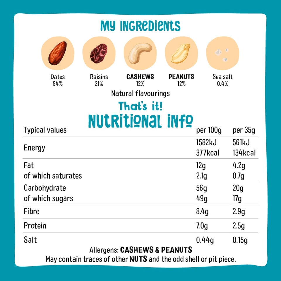 image 1 of Nakd Fruit & Peanut Bars - Salted Caramel 4 Pack 35g