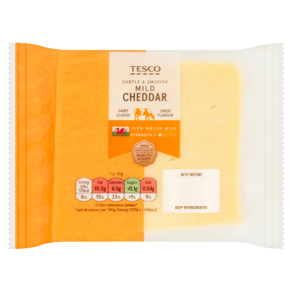 Tesco Welsh Mild Chedder Cheese 220G