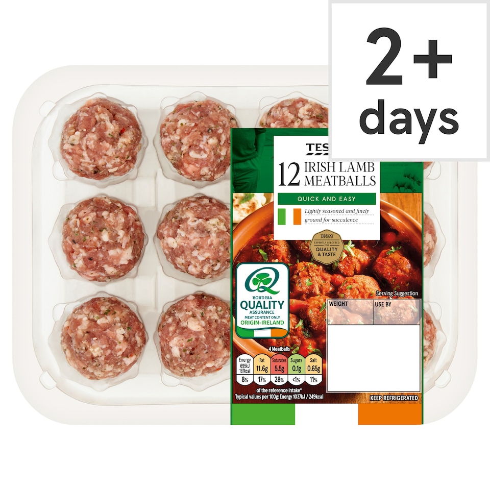 Tesco 12 Irish Lamb Meatballs 240g