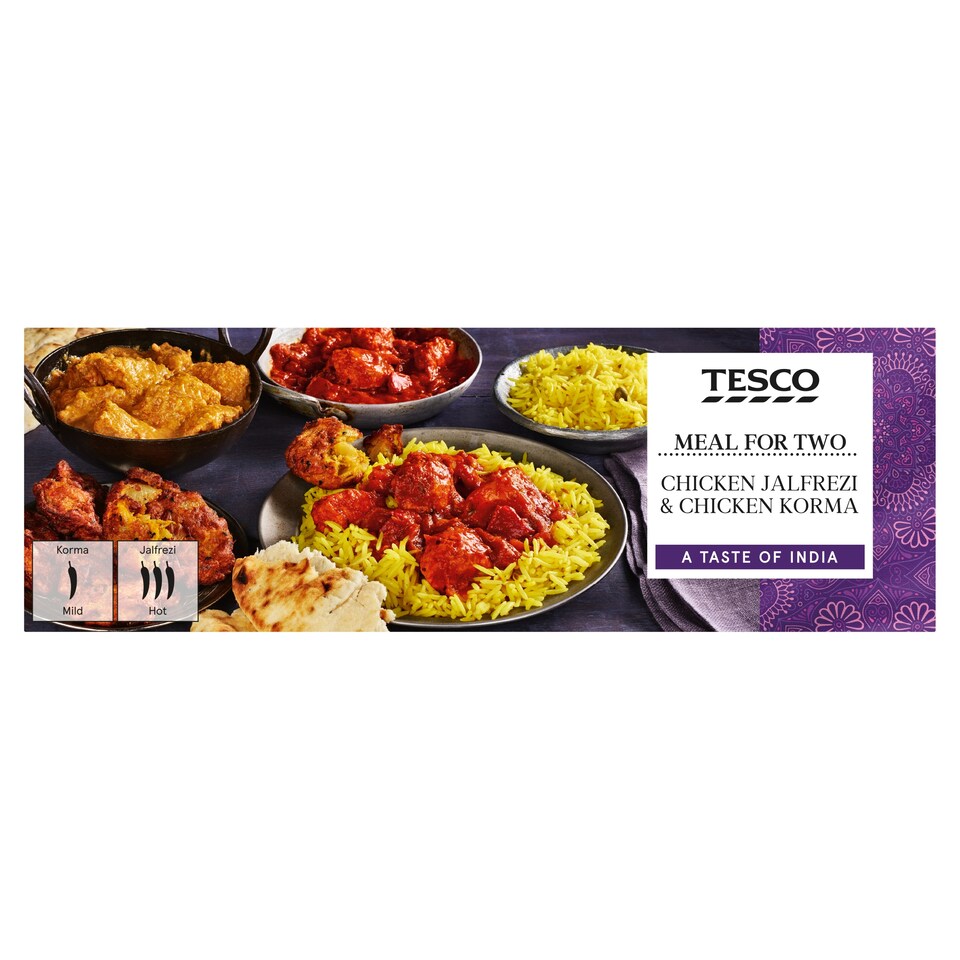 Tesco Chicken Jalfrezi & Chicken Korma Meal For 2 1.3Kg