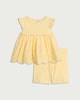 image 1 of F&F Baby 2-Piece Cotton Rich Broderie Top and Shorts Set in Yellow