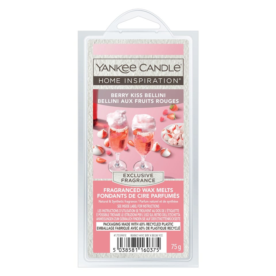 image 1 of Yankee HI Berry Kiss Bellini Wax Melts 75g 