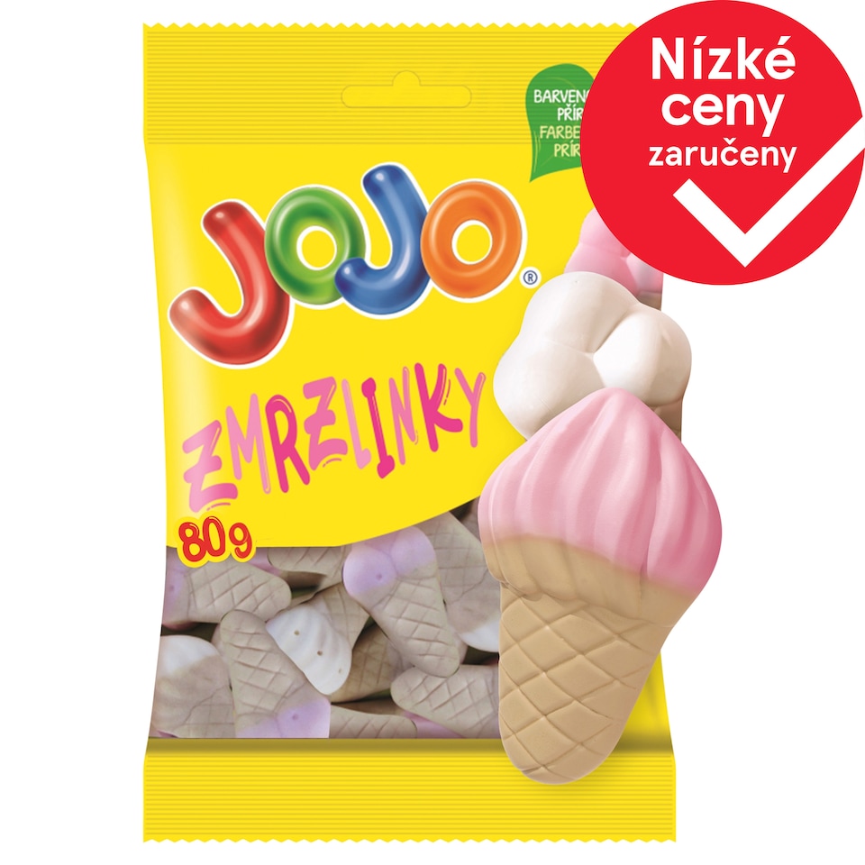JOJO Zmrzlinky pěnové želé bonbóny s ovocnými příchutěmi 80g
