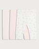 image 2 of F&F Baby 3-Pack Pure Cotton Textured Patterned Leggings in White