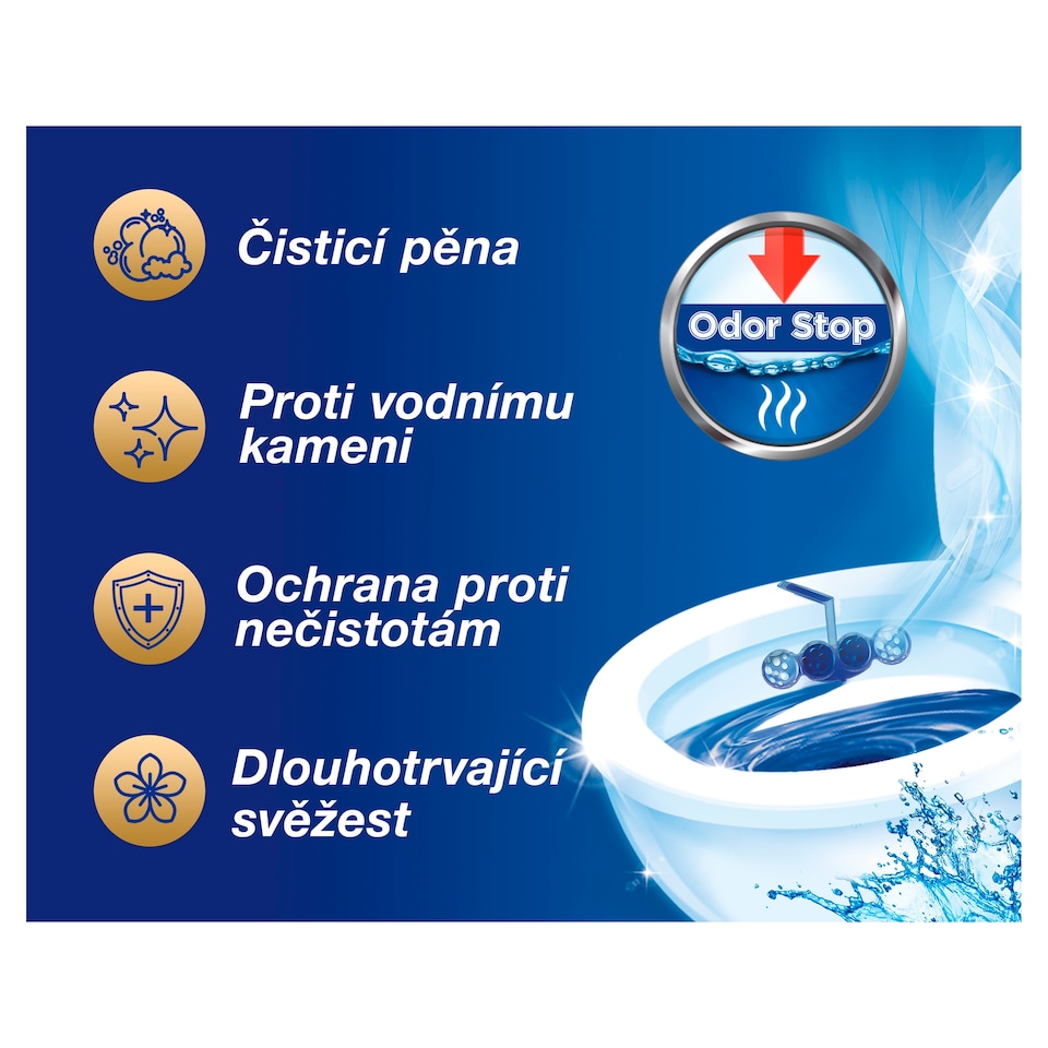 image 1 of Bref Color Aktiv Ocean tuhý WC blok 3 x 50g