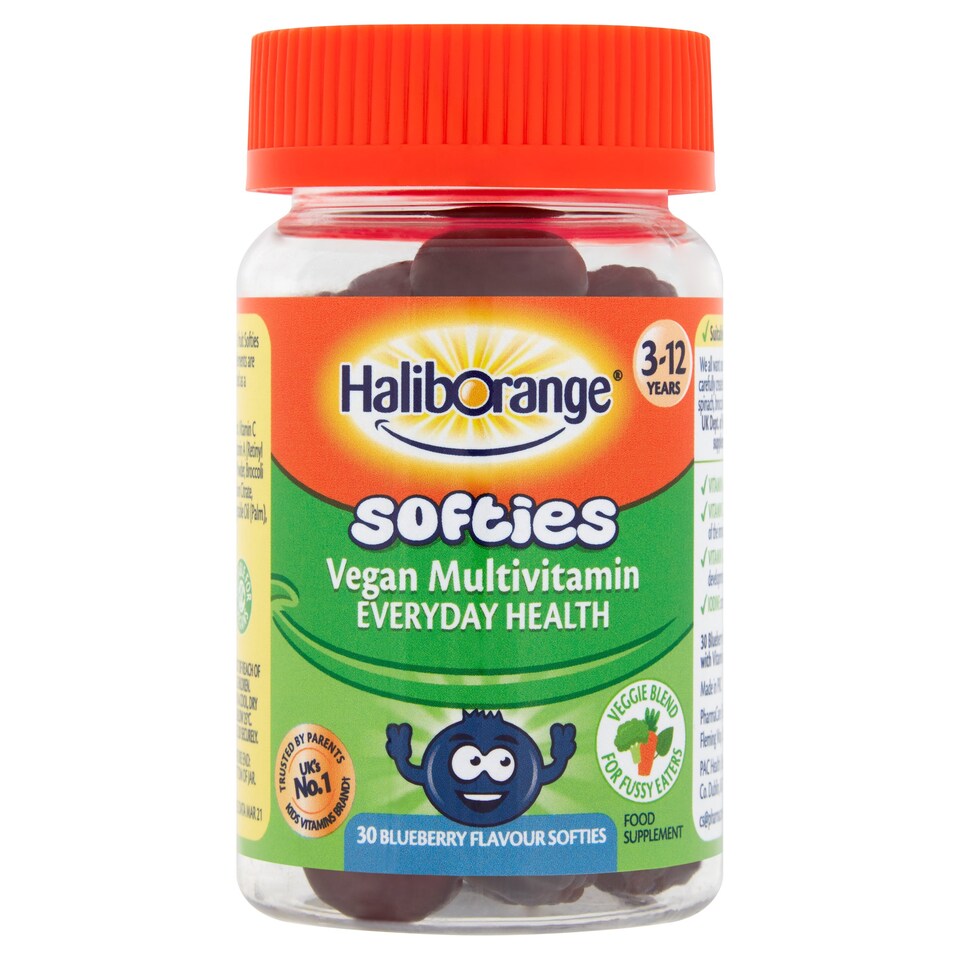 Haliborange Vegan Multivitamin Blueberry Softies 312 Years 30s Tesco