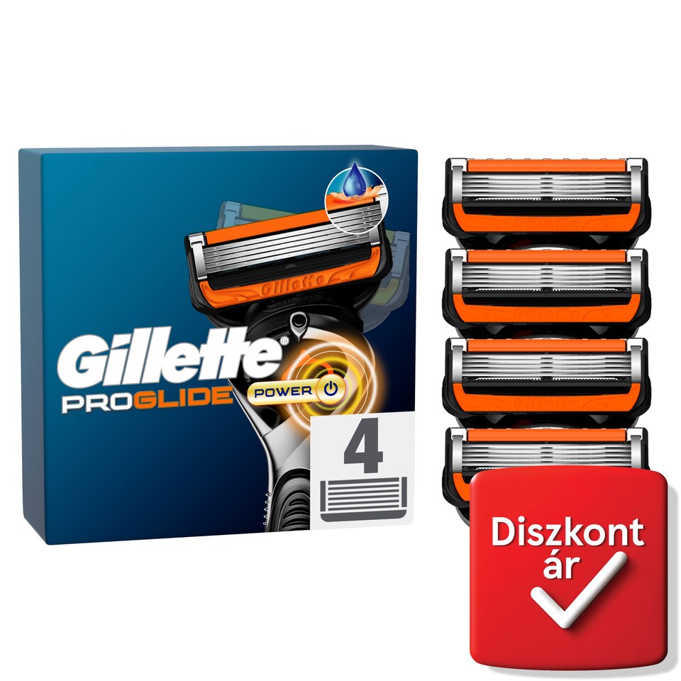 Gillette ProGlide Power Férfi Borotvabetétek, 4 Borotvabetétek, Precíziós Nyíró  1. kép