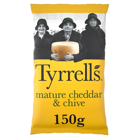 Tyrrells Crisps Mature Cheddar & Chive 150G Tesco Groceries