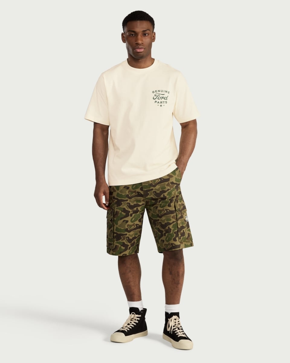 image 1 of RDA Pure Cotton Genuine Ford Parts T-Shirt in Cream