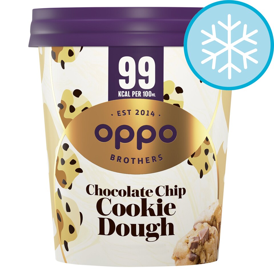 Oppo Chocolate Chip Cookie Dough Ice Cream 475Ml Tesco Groceries