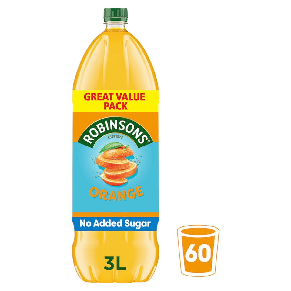 Robinsons Orange No Added Sugar Squash 3L