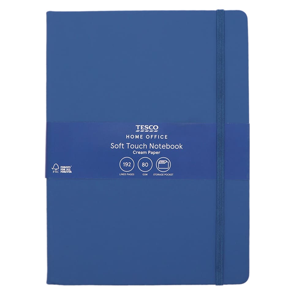 image 1 of Tesco Home Office Lined Soft Touch Notebook with Cream Paper