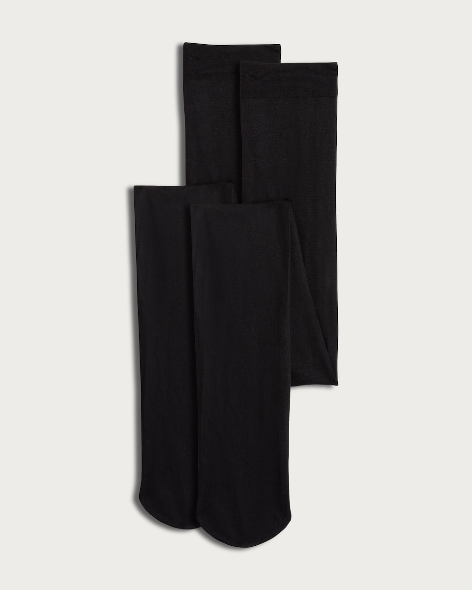 image 1 of F&F 2-Pack 80 Denier Opaque Tights in Black
