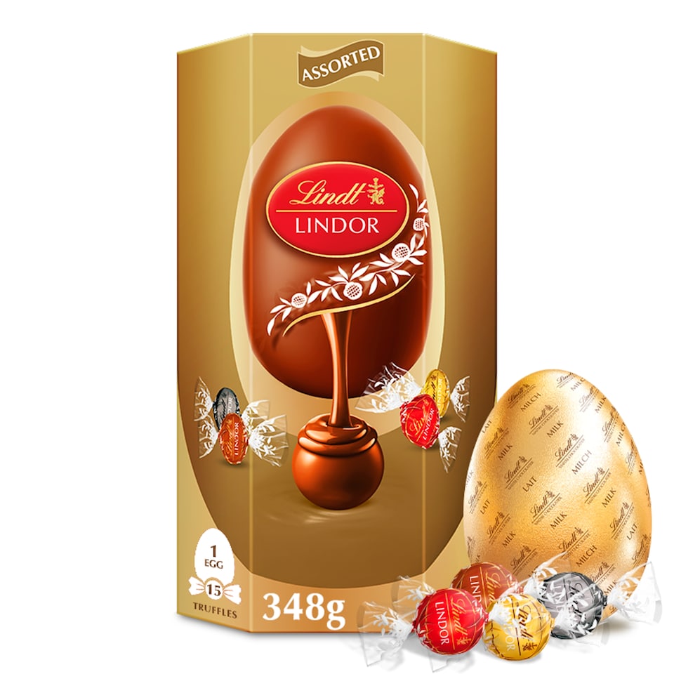 image 1 of Lindt Lindor Gold Milk Chocolate Easter Egg 348G