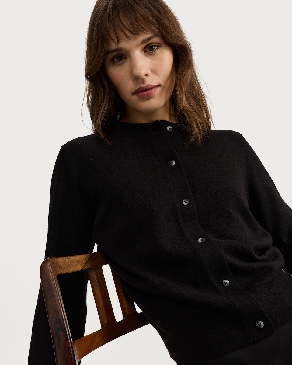 image 1 of F&F Knitted Button Up Cardigan with Wool in Brown