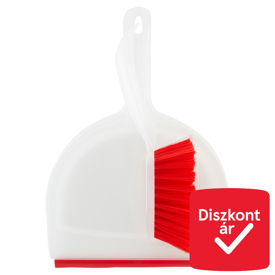 Tesco Basics Red Dustpan and Brush Set