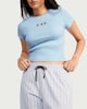 image 2 of F&F 2-Piece Cotton Rich Striped Pyjama Set in Multi Blue
