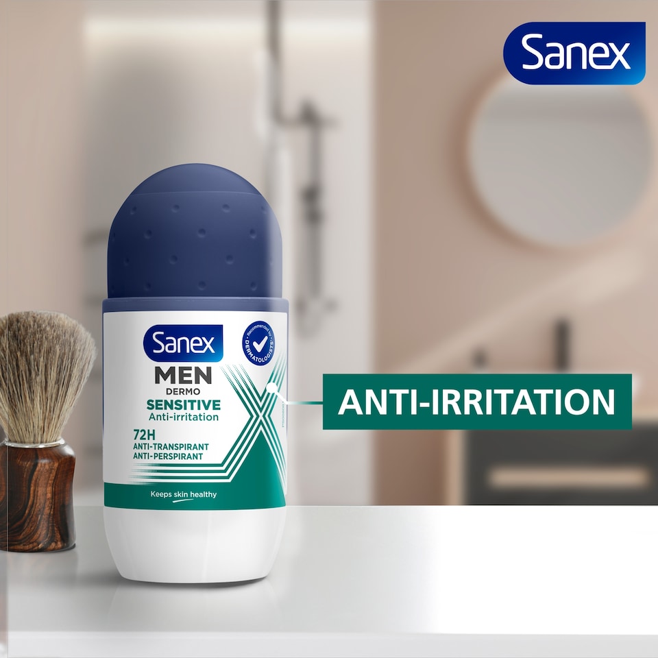 image 1 of Sanex Men Sensitive 48h Antiperspirant Roll-On Deodorant 50ml