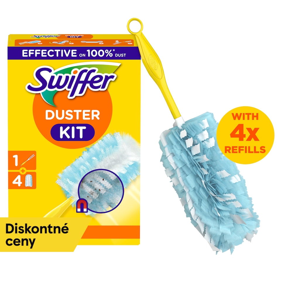 image 1 of Swiffer Trap & Lock Dusting Kit (1 Handle + 4 Refills)