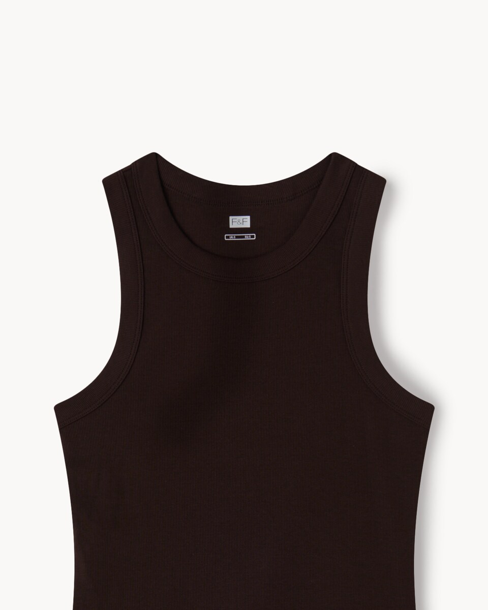 image 1 of F&F 3-Pack Cotton Rich Ribbed Racerback Vests in Multi Black