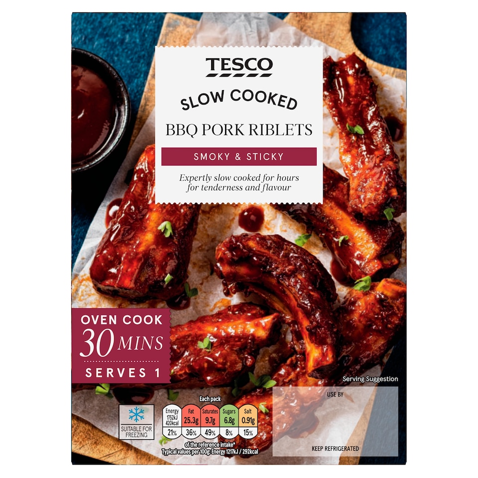 Tesco Slow Cooked BBQ Pork Riblets 300g
