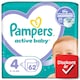 image 1 of Pampers Active Baby Size 4, 62 Nappies, 9kg-14kg