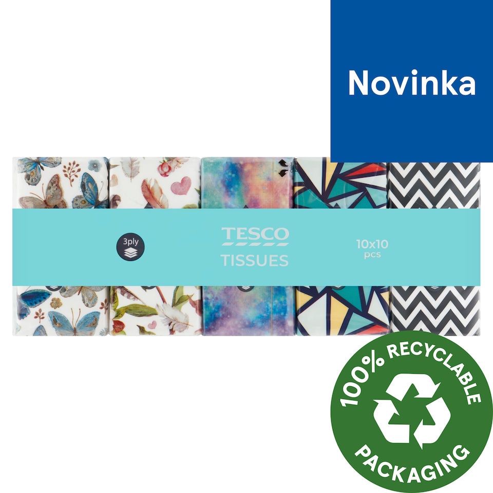 Tesco Tissues 3 Ply 10 x 10 pcs