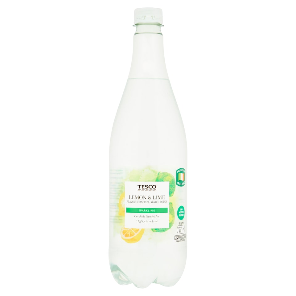 Tesco Lemon & Lime Flavoured Sparkling Spring Water Drink 1L