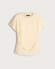image 4 of F&F Pure Cotton Ruched Side Short Sleeved T-Shirt in Yellow