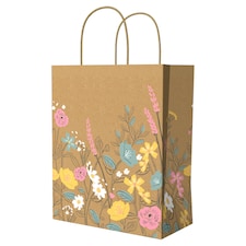 Eco Pink And Yellow Floral Medium Bag