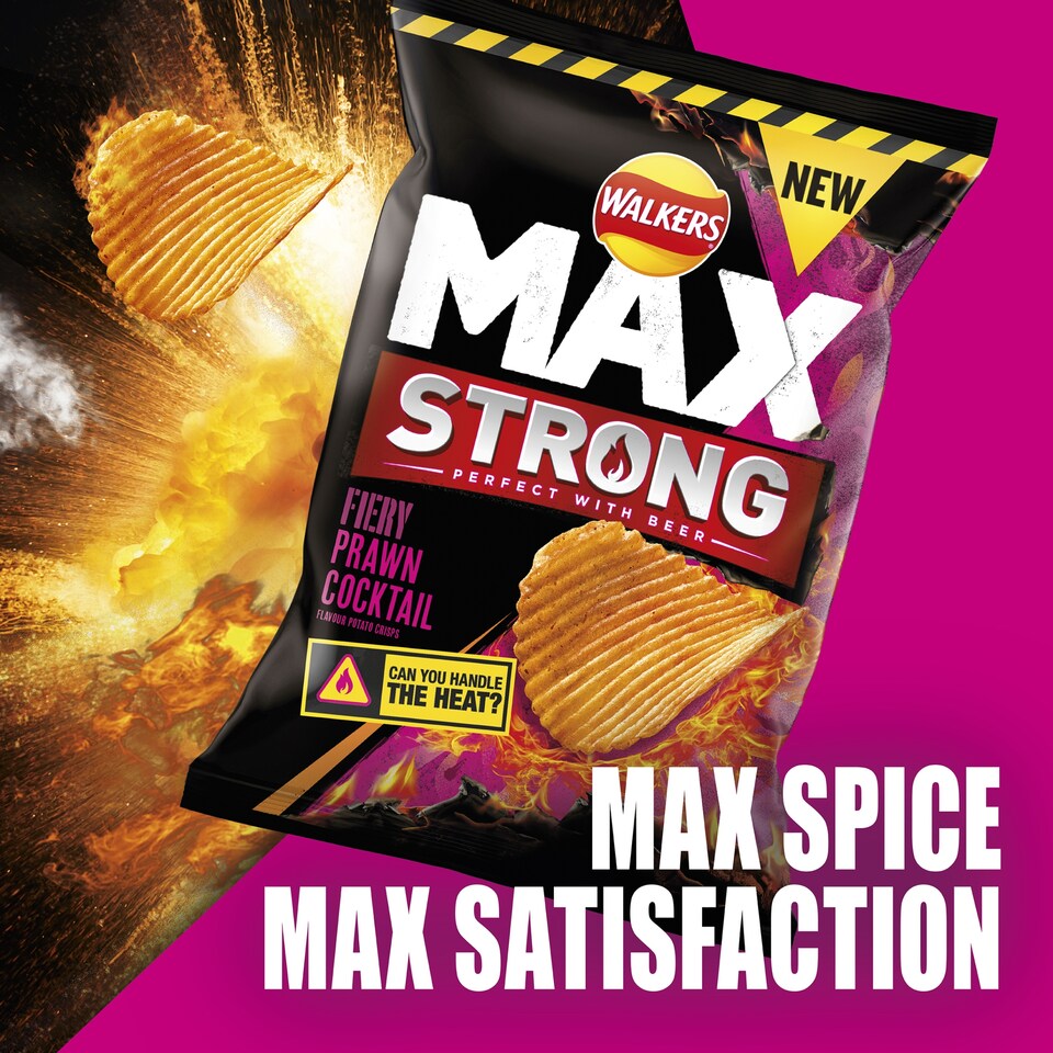 image 1 of Walkers Max Strong Fiery Prawn Cocktail Multipack Crisps 6x27g