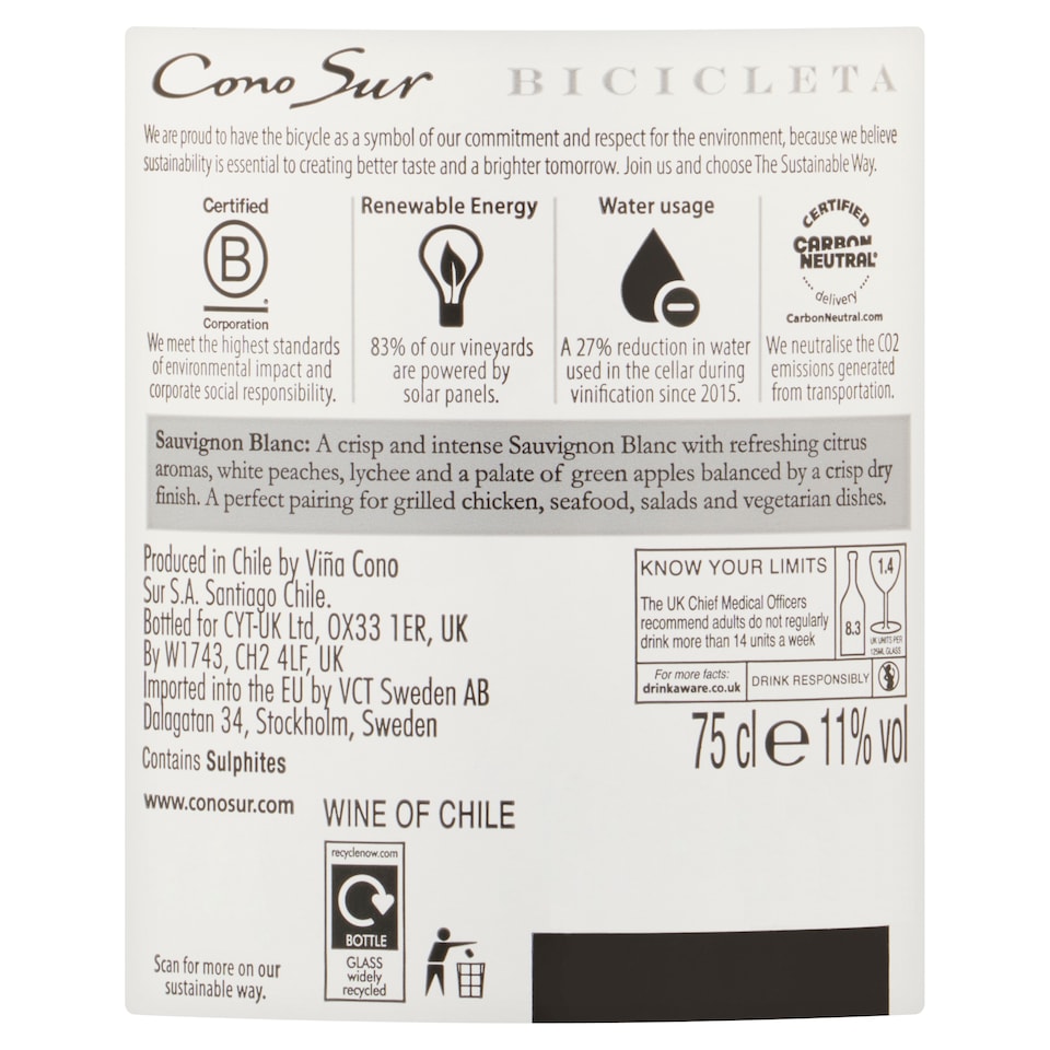 image 1 of Cono Sur Bicicleta Sauvignon Blanc 75Cl