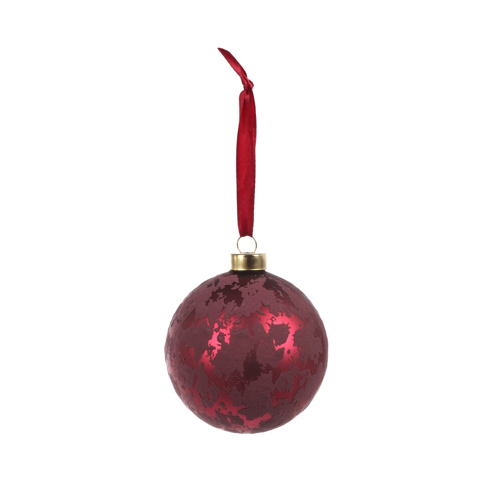 IG Design Burgundy Rustic Large Christmas Bauble