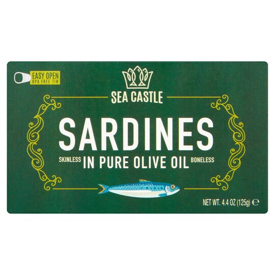 Sea Castle Sardines Boneless In Olive Oil 125G Tesco Groceries