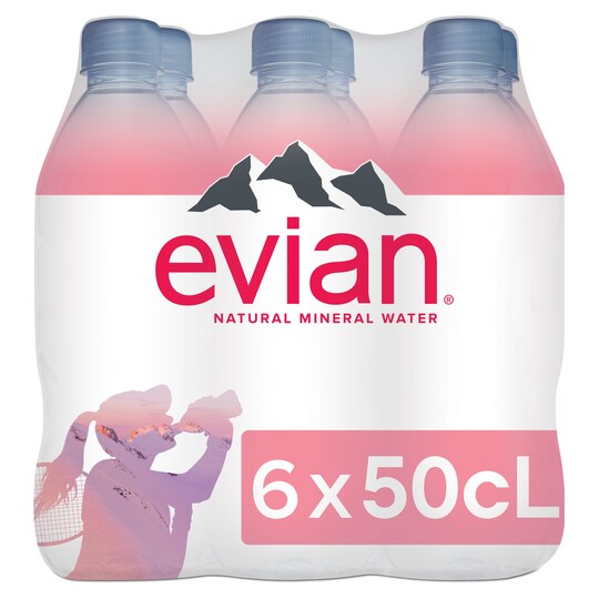 Evian Natural Mineral Water 6 X 500 Ml Tesco Groceries