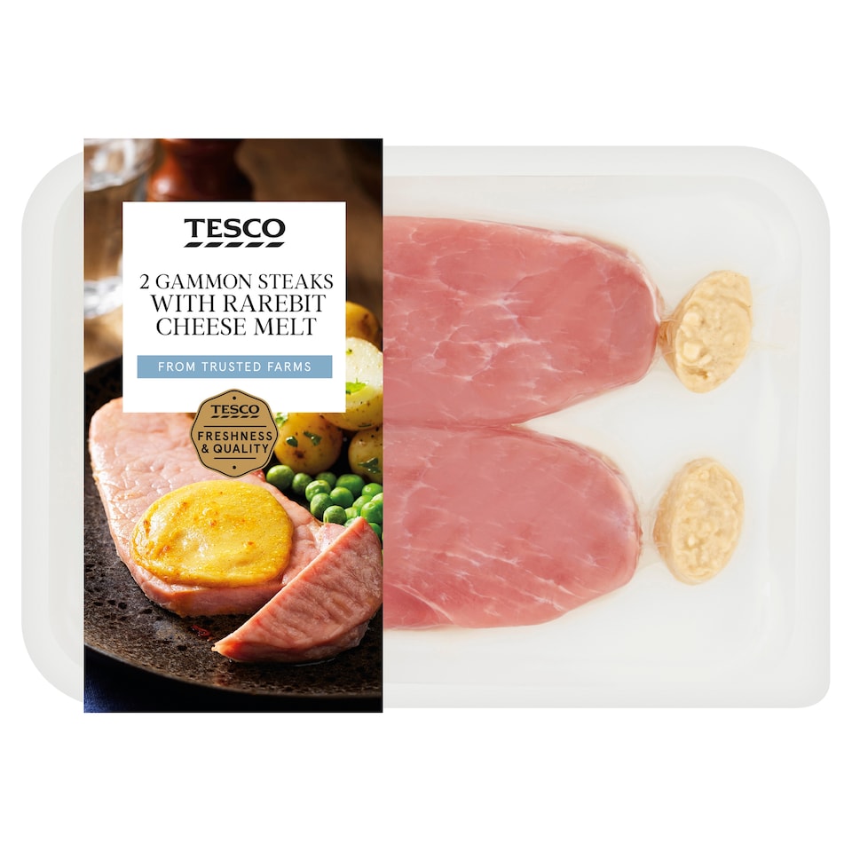 Tesco 2 Gammon Steaks With Rarebit Cheese Melt 300G