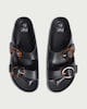 image 2 of F&F Double Strap Buckle Footbed Sandals in Black