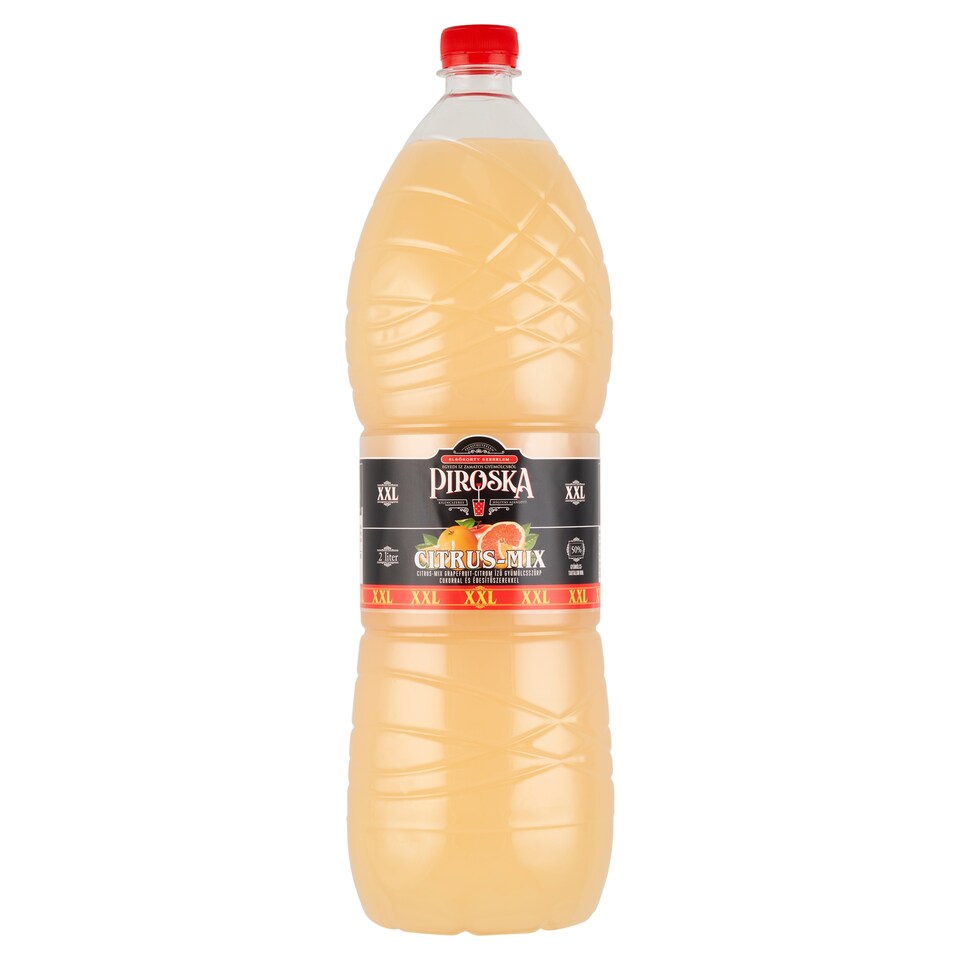 Piroska XXL citrus-mix grapefruit-citrom ízű gyümölcsszörp cukorral és édesítőszerekkel 2 l