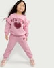 image 2 of F&F Girls Cotton Rich New York Sweatshirt in Pink