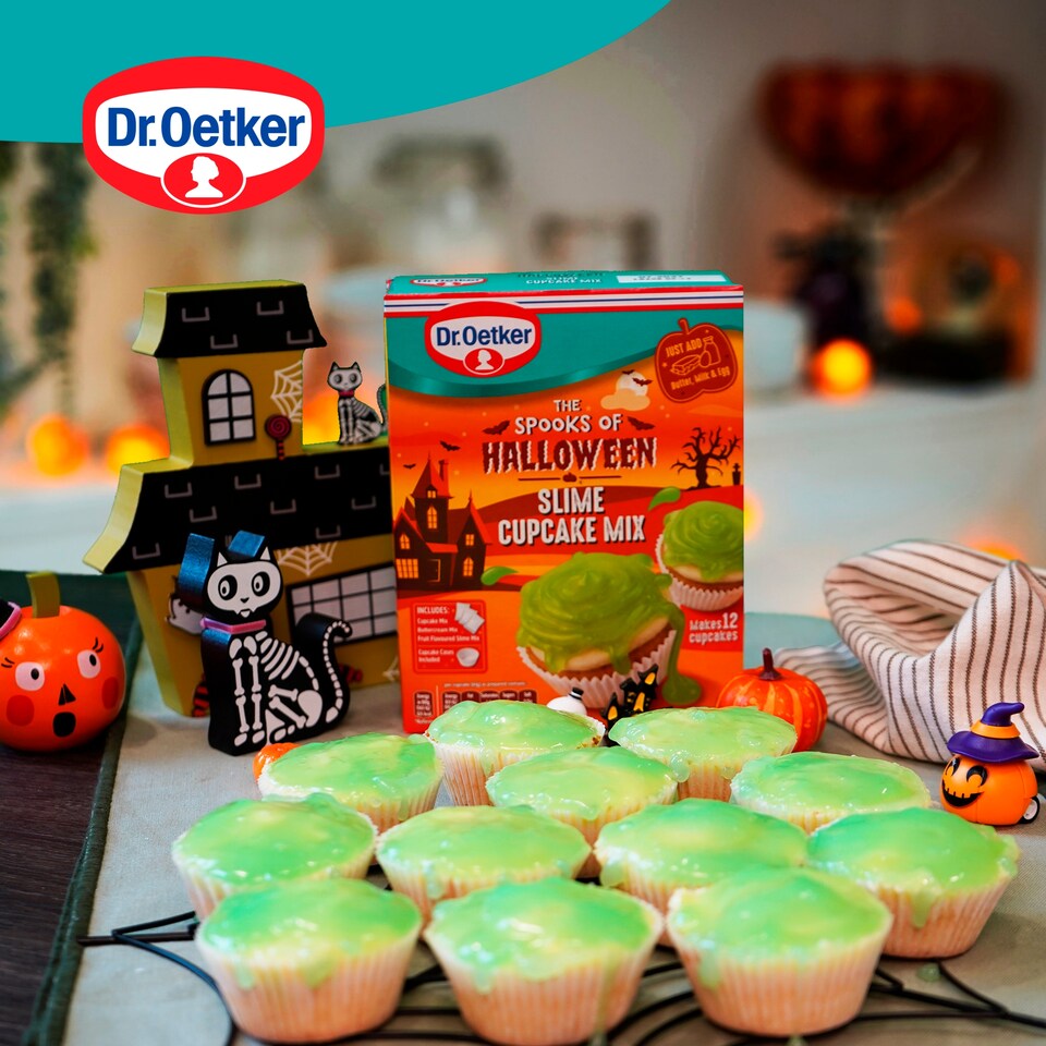 image 1 of Dr. Oetker Halloween Slime Cupcake Mix 375g