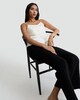 image 1 of F&F Satin Strappy Cami Top in Ivory
