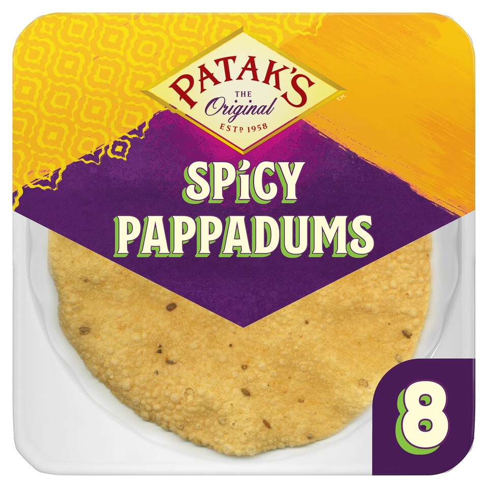 Pataks Spiced Ready To Eat Pappadums 8 Pack