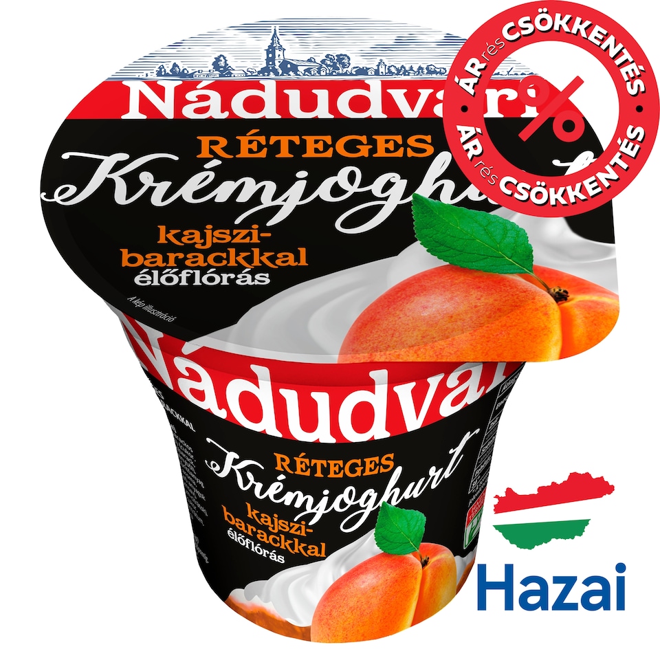Nádudvari réteges élőflórás krémjoghurt kajszibarackkal 180 g