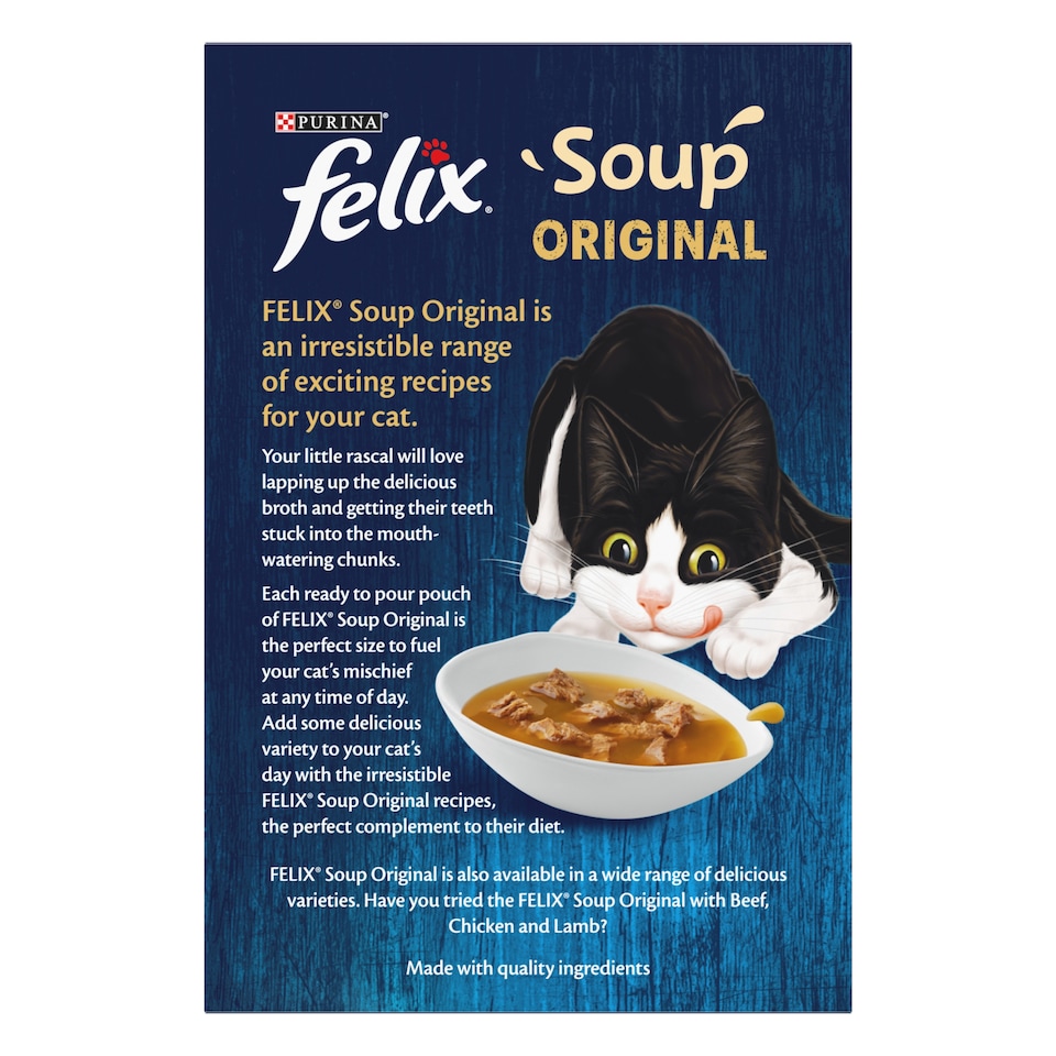 image 1 of Felix Soup Original Wet Cat Food - Fish Selection 6x48g