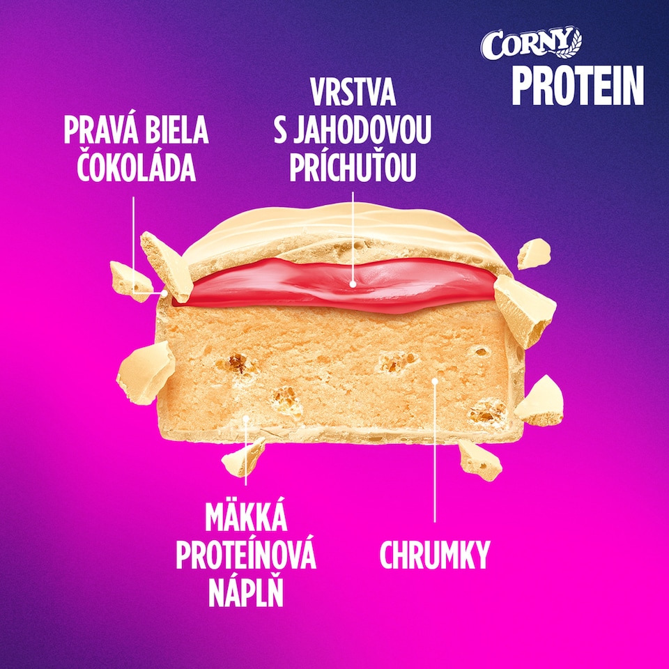 image 1 of Corny Protein Soft White Choc Strawberry Flavour 45 g