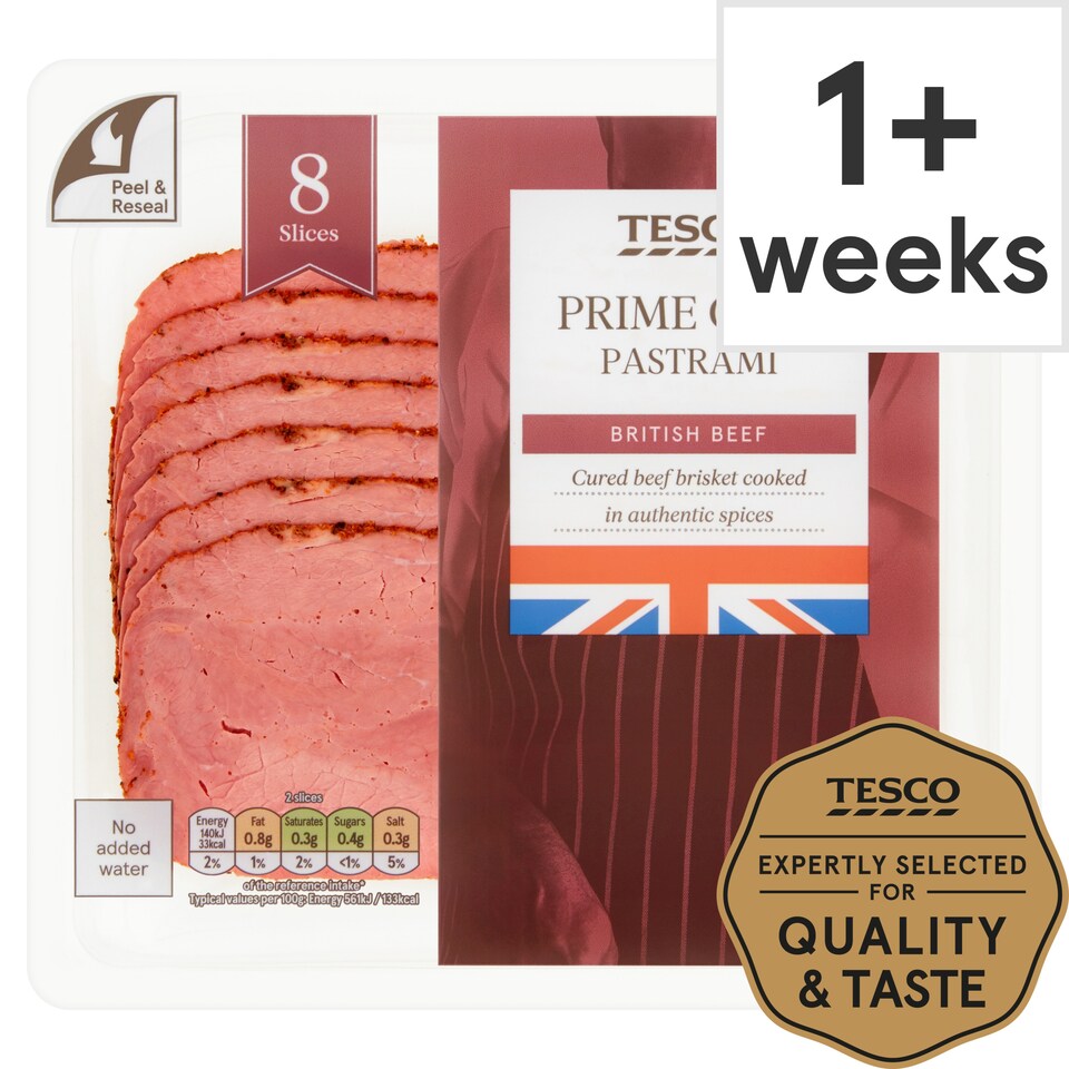 image 1 of Tesco British Pastrami Slices 100g