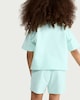 image 3 of F&F Girls Pure Cotton Drawstring Shorts in Turquoise