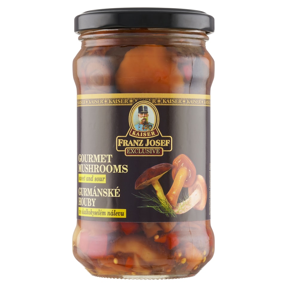 image 1 of Franz Josef Kaiser Exclusive Gourmet Mushrooms in Spicy Sweet and Sour Brine 280 g