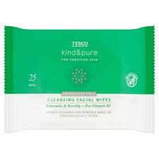Tesco Kind And Pure Sensitive Facial Wipes 25 Pack